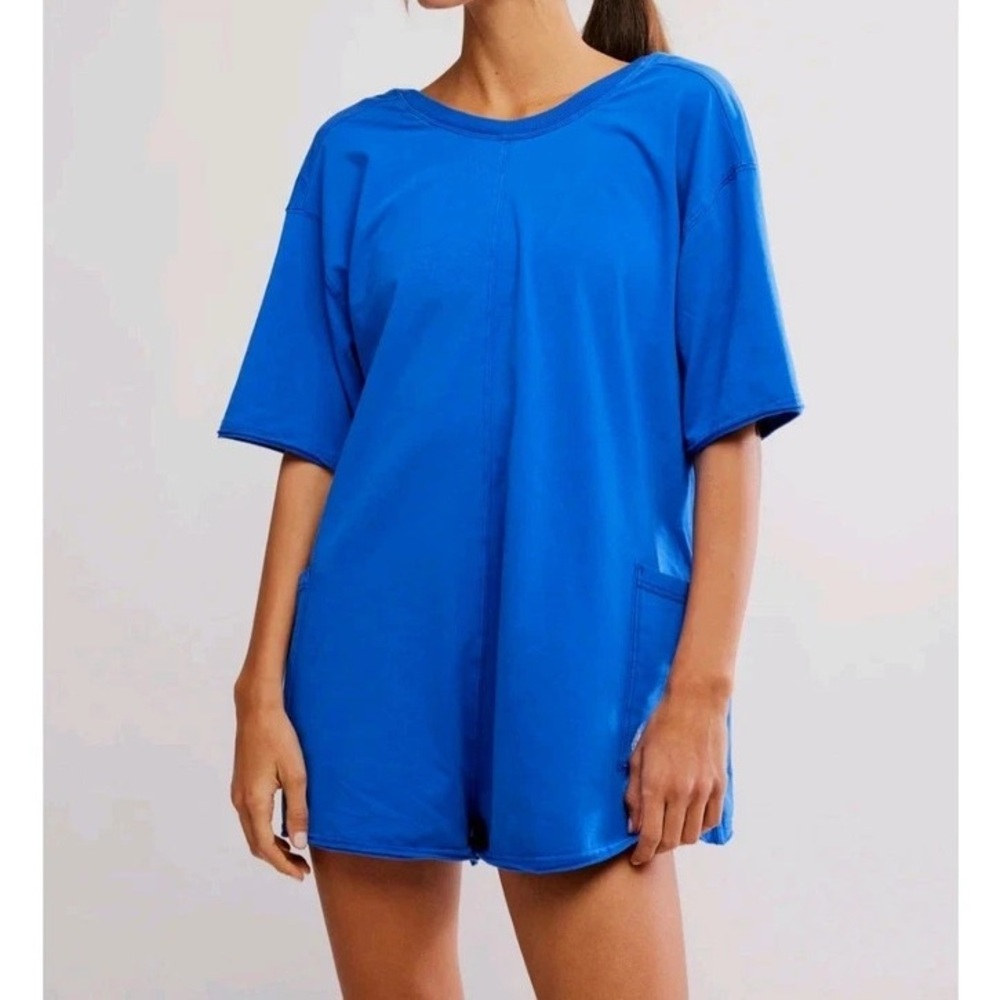 Free People Movement NWT Hot Shot Tee Romper, Electric Shock S